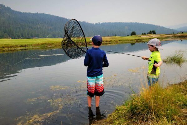 Kids fly fishing classes at Everline Resort in Truckee, California