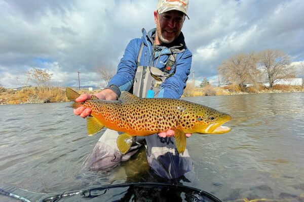 Truckee River guide Matt Heron with a big Nevada brown