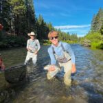 Wild rainbow trout landed during a Truckee River guide trip.