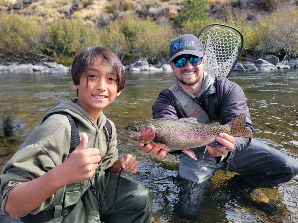 Rainbow trout on the Truckee River with one of our expert guides.
